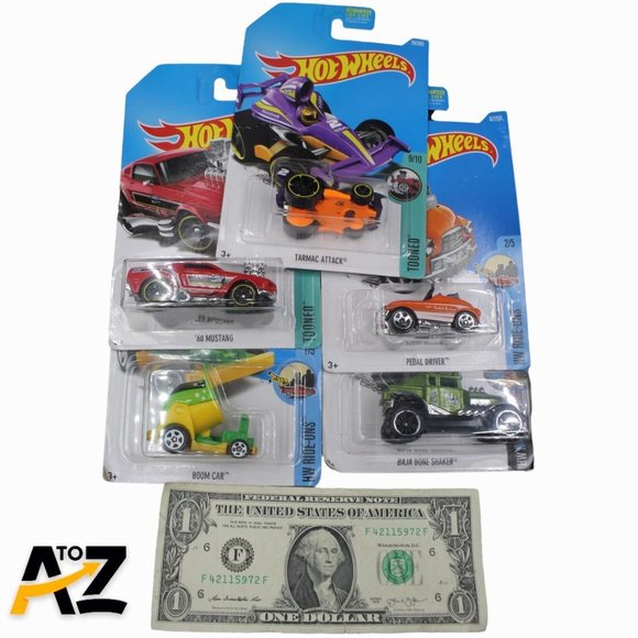 Lot Of 5 2015 Hot Wheels Tooned, HW RIde Ons, & HW Mild To WIld Cars 1:64 Mattel - Picture 4 of 10